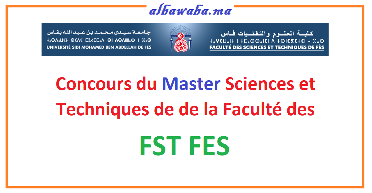 Concours Du Master Sciences Et Techniques De De La Facult Des Sciences