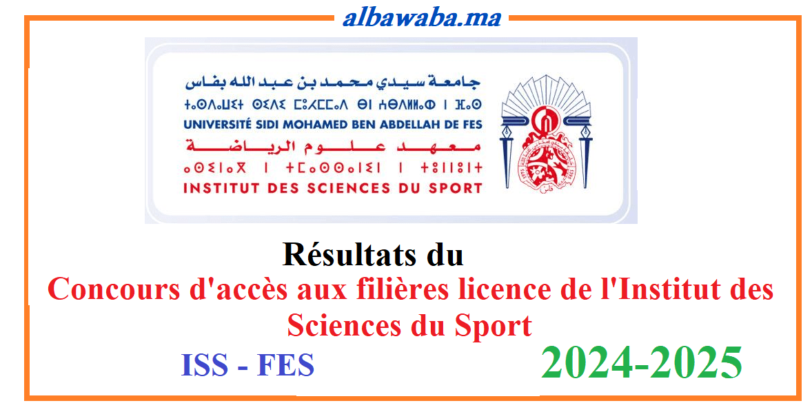 Résultats du concours –ISS – FES – Institut Sciences Sport – 2024/2025