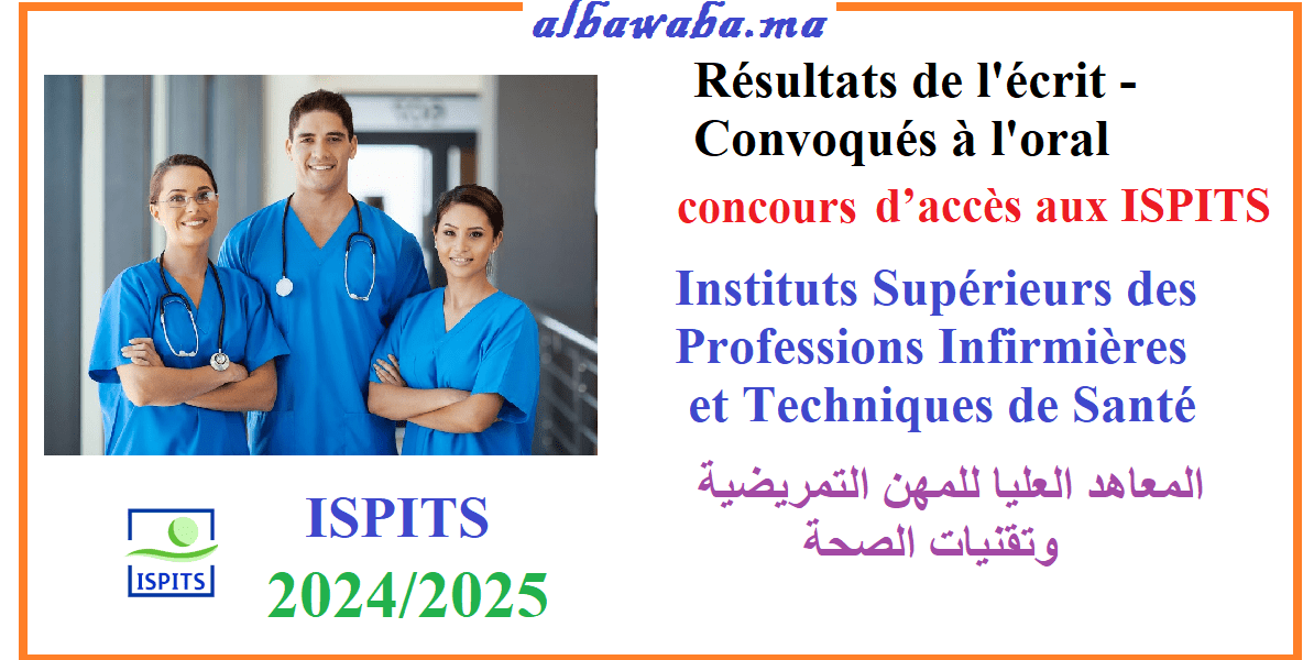 Résultats de l'écrit -convoqués à l'oral - concours d’accès aux ISPITS-2024/2025