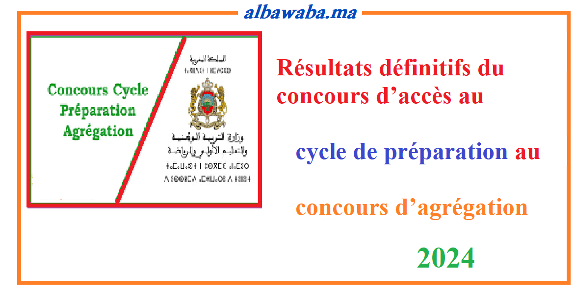 Résultats définitifs du concours d’accès au cycle de préparation au concours d’agrégation - 2024